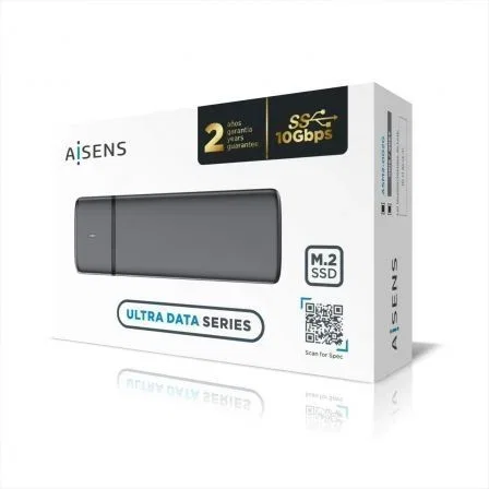 Aisens Caja Externa M.2 (NGFF) ASM2-002G SATA/NVMe a USB 3.2 Gen 2, Gris